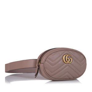 Gucci GG Marmont Matelasse Leather Belt Bag (SHG-pWmlJw)