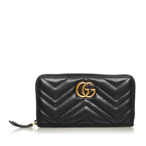 Gucci GG Marmont Matelasse Leather Zip Around Wallet