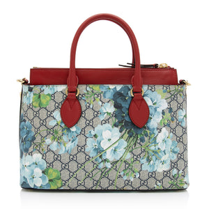 Gucci GG Supreme Blooms Medium Zip Tote (SHF-cLTm3j)