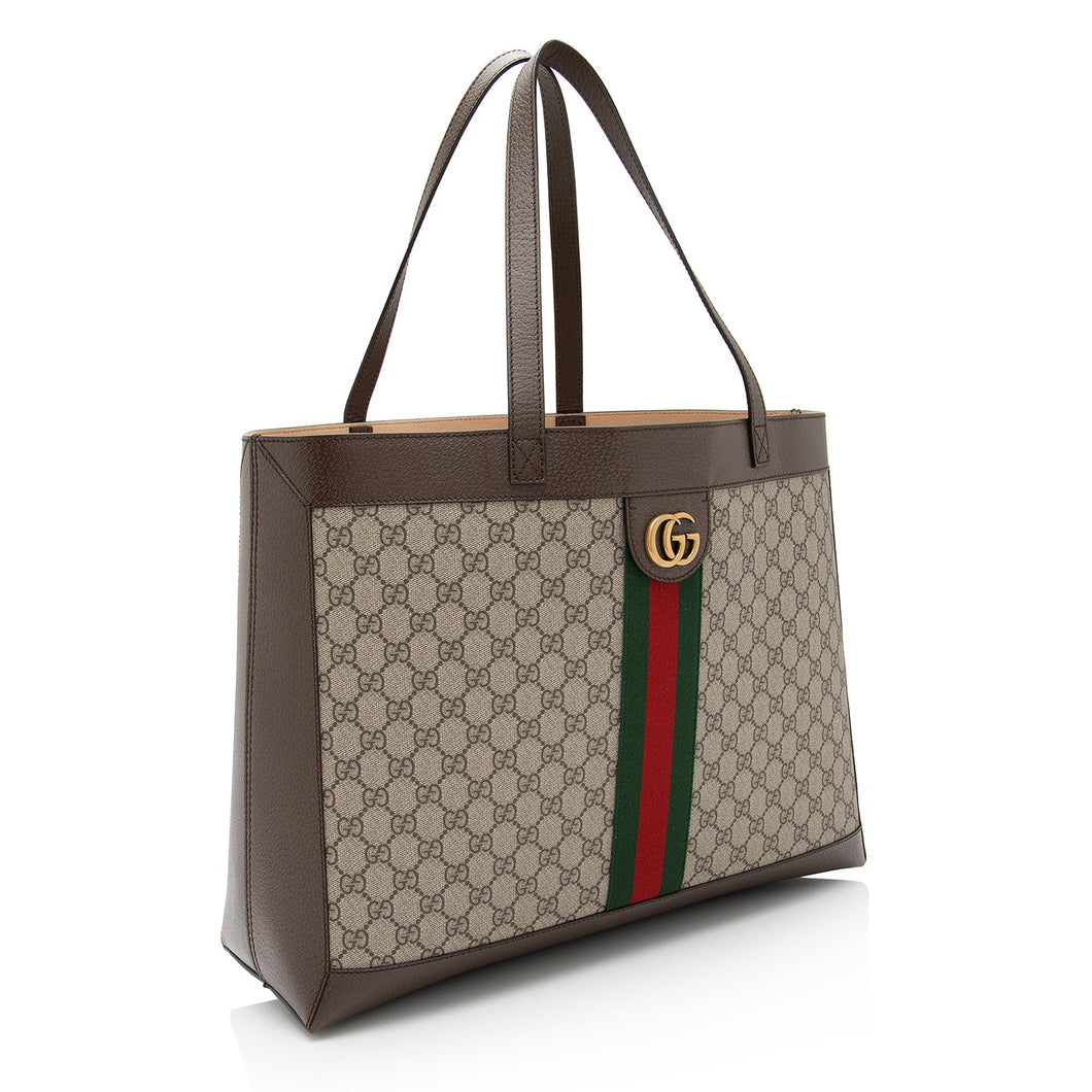 Gucci GG Supreme Ophidia Medium Soft Tote (SHF-YgqXHj)