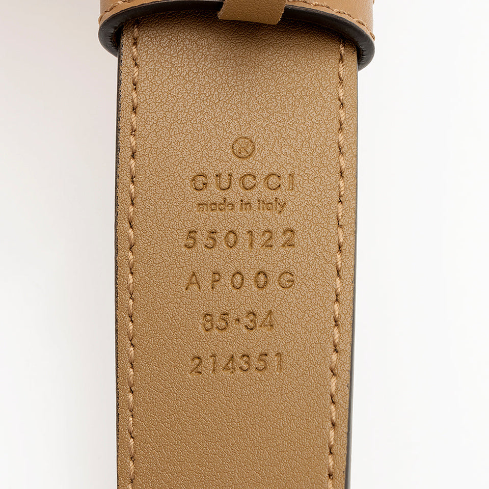 Gucci Leather GG Horsebit Belt - Size 34 / 85