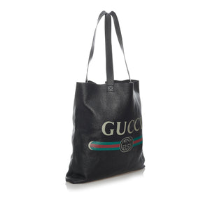 Gucci Logo Leather Tote Bag