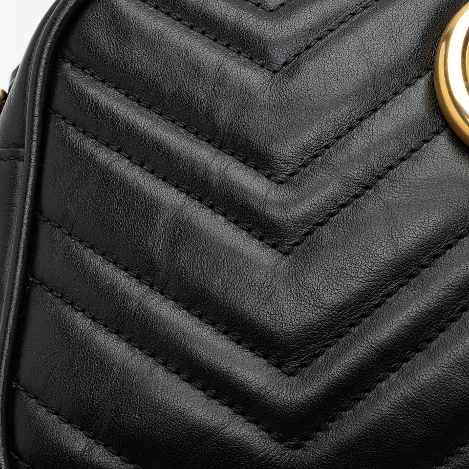Gucci Matelasse Leather GG Marmont Small Shoulder Bag (SHF-Abtg9L)