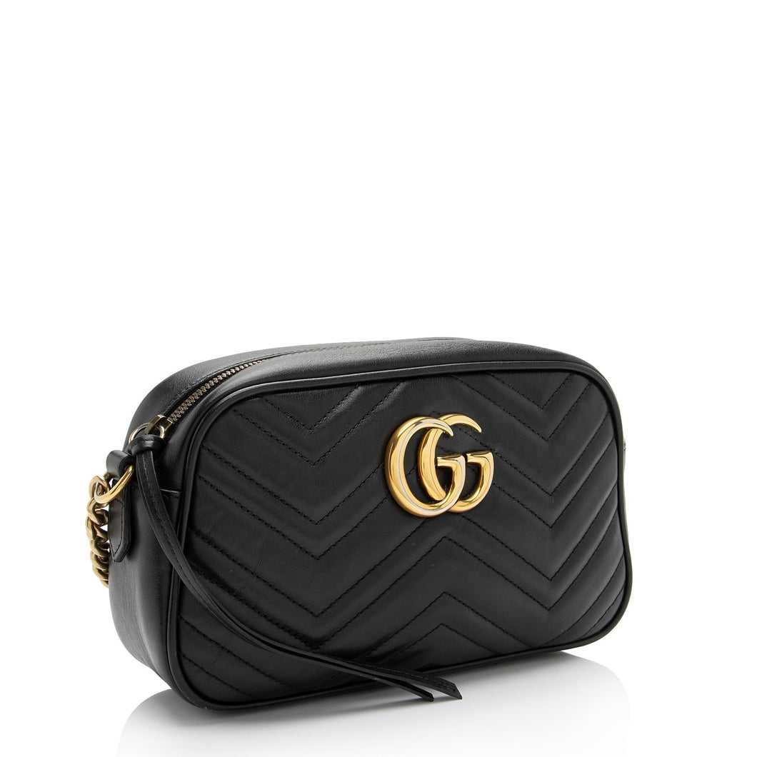 Gucci Matelasse Leather GG Marmont Small Shoulder Bag (SHF-Abtg9L)