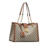 Gucci Medium GG Supreme Padlock Tote Bag (SHG-OWy58p)
