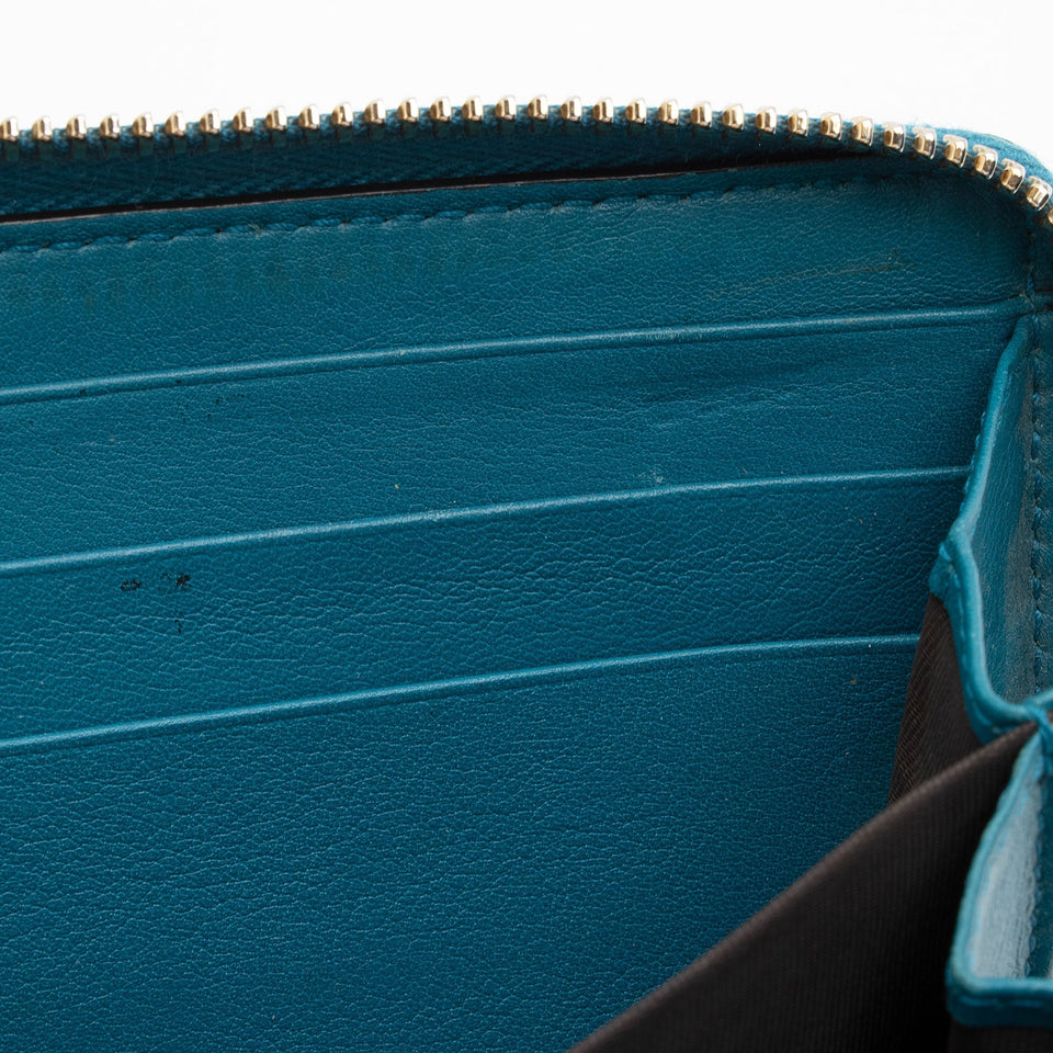 Gucci Microguccissima Patent Leather Nice Zip Around Wallet (SHF-as5XBr)
