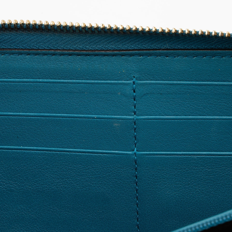 Gucci Microguccissima Patent Leather Nice Zip Around Wallet (SHF-as5XBr)