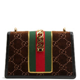 GUCCI Velvet Sylvie Shoulder Bag - Brown