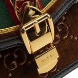 GUCCI Velvet Sylvie Shoulder Bag - Brown