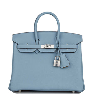 Hermes Birkin 25 Bleu Lin Verso Togo Palladium Hardware - Deposit 2 LH