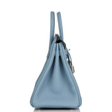 Hermes Birkin 25 Bleu Lin Verso Togo Palladium Hardware