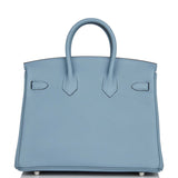 Hermes Birkin 25 Bleu Lin Verso Togo Palladium Hardware