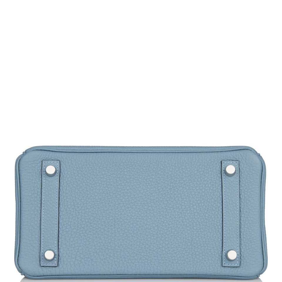 Hermes Birkin 25 Bleu Lin Verso Togo Palladium Hardware