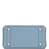 Hermes Birkin 25 Bleu Lin Verso Togo Palladium Hardware