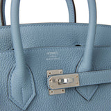Hermes Birkin 25 Bleu Lin Verso Togo Palladium Hardware