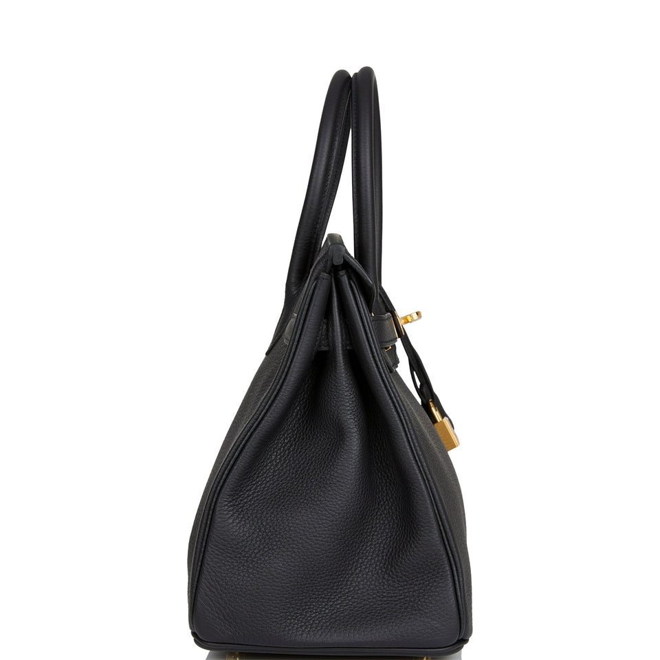 Hermes Birkin 30 Black Togo Gold Hardware