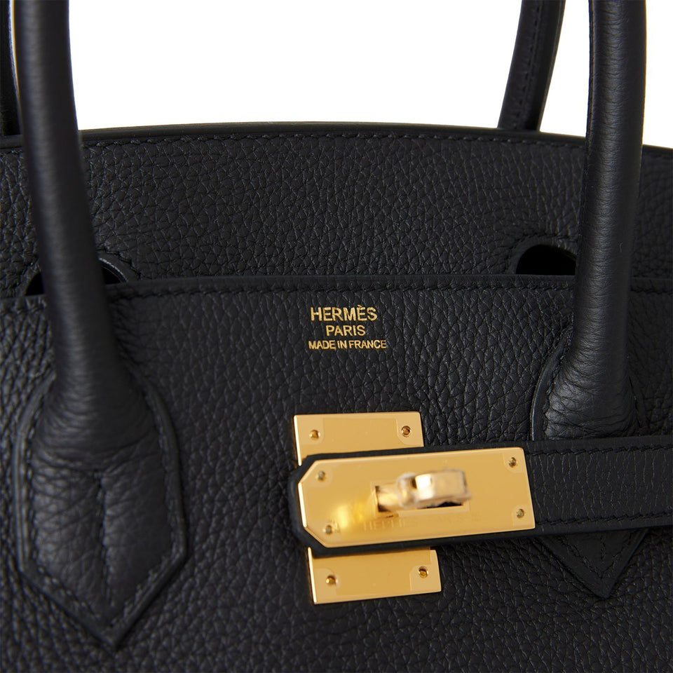 Hermes Birkin 30 Black Togo Gold Hardware