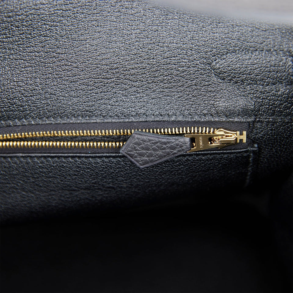 Hermes Birkin 30 Black Togo Gold Hardware