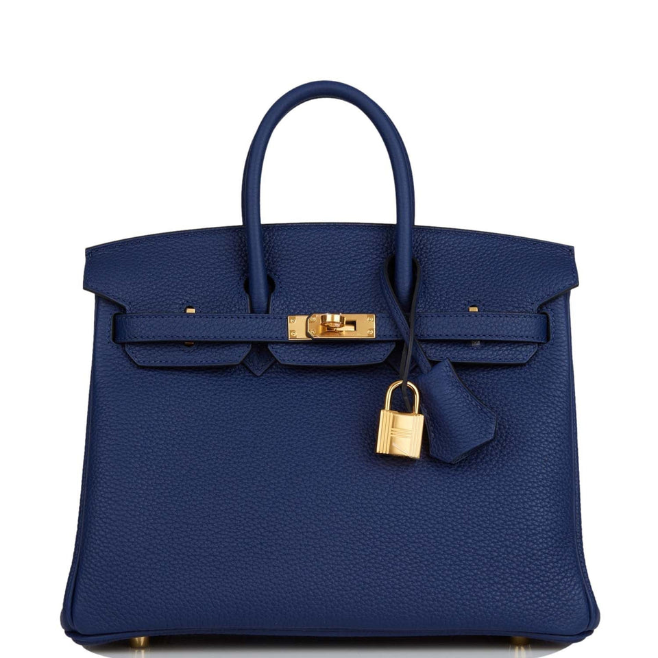 Hermes Birkin 25 Bleu Saphir Togo Gold Hardware