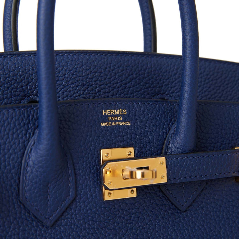 Hermes Birkin 25 Bleu Saphir Togo Gold Hardware