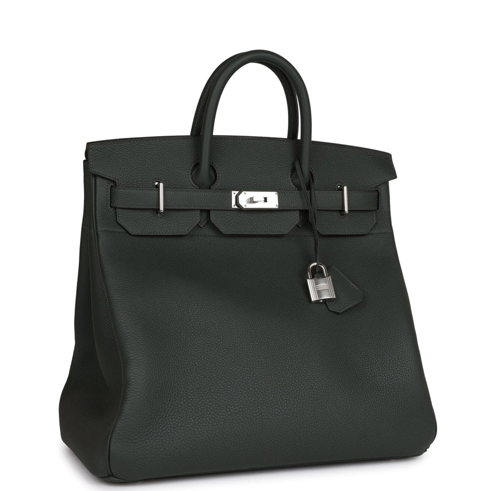 Hermes HAC Birkin 40 Vert Fonce Togo Palladium Hardware