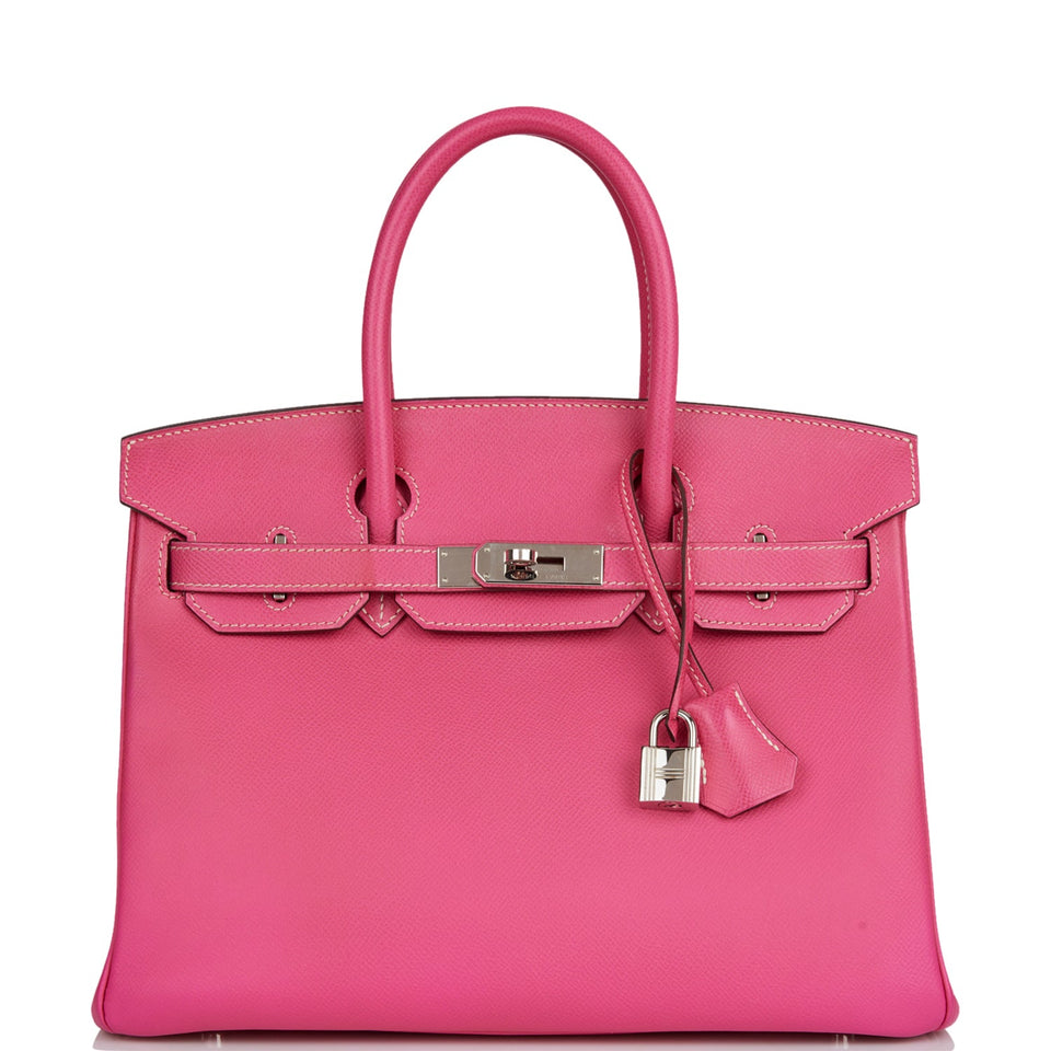 Hermes Birkin 30 Rose Tyrien Candy Epsom Palladium Hardware