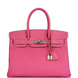 Hermes Birkin 30 Rose Tyrien Candy Epsom Palladium Hardware