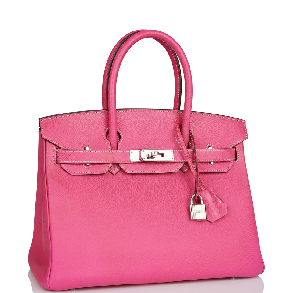 Hermes Birkin 30 Rose Tyrien Candy Epsom Palladium Hardware
