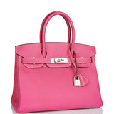 Hermes Birkin 30 Rose Tyrien Candy Epsom Palladium Hardware