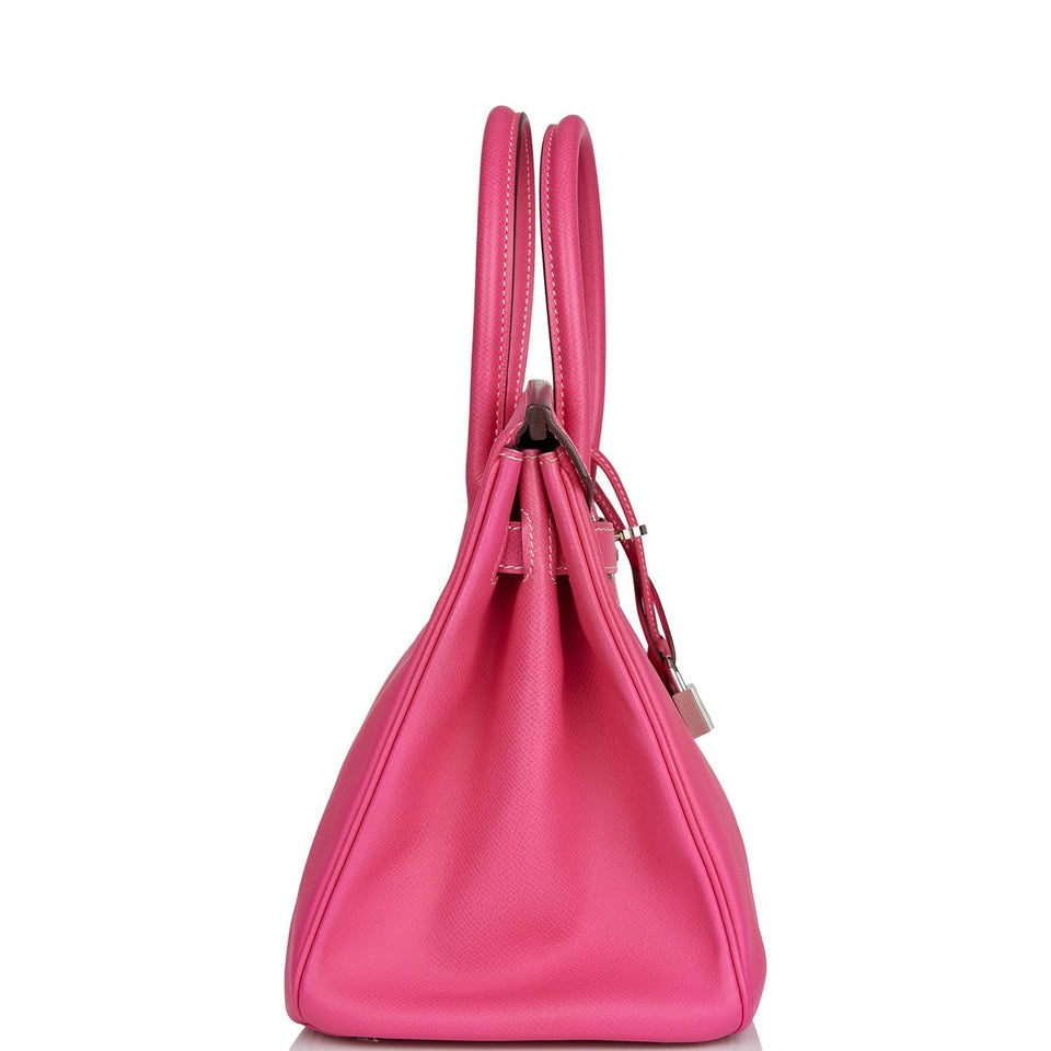 Hermes Birkin 30 Rose Tyrien Candy Epsom Palladium Hardware