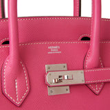 Hermes Birkin 30 Rose Tyrien Candy Epsom Palladium Hardware