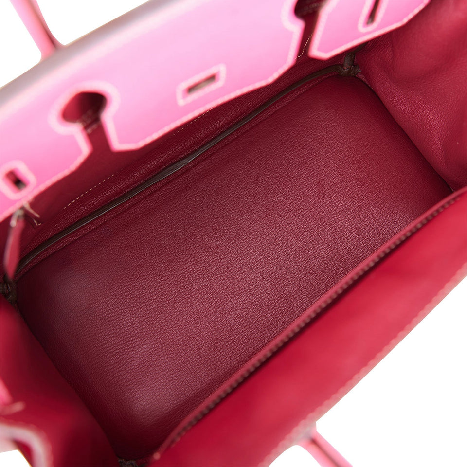 Hermes Birkin 30 Rose Tyrien Candy Epsom Palladium Hardware