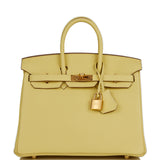 Hermes Birkin 25 Jaune Poussin Togo Gold Hardware