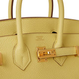 Hermes Birkin 25 Jaune Poussin Togo Gold Hardware