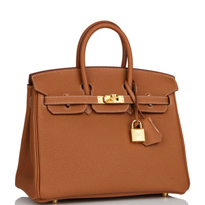 Hermes Birkin 25 Gold Togo Gold Hardware