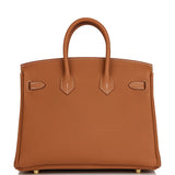 Hermes Birkin 25 Gold Togo Gold Hardware