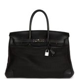 Hermes Birkin 35 Black Crinoline and Clemence Palladium Hardware