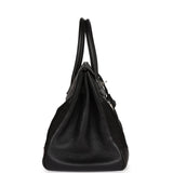Hermes Birkin 35 Black Crinoline and Clemence Palladium Hardware