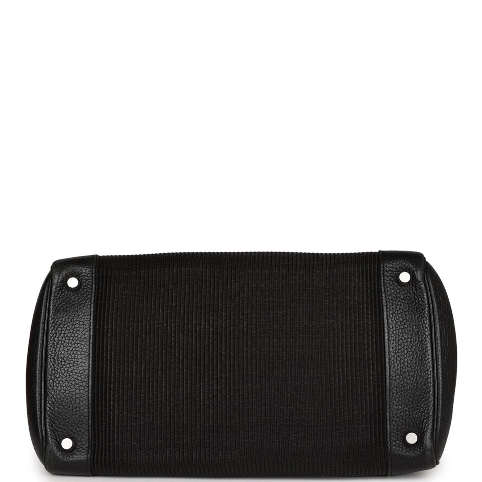 Hermes Birkin 35 Black Crinoline and Clemence Palladium Hardware