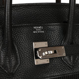 Hermes Birkin 35 Black Crinoline and Clemence Palladium Hardware