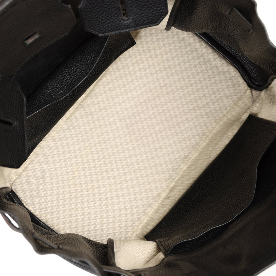 Hermes Birkin 35 Black Crinoline and Clemence Palladium Hardware