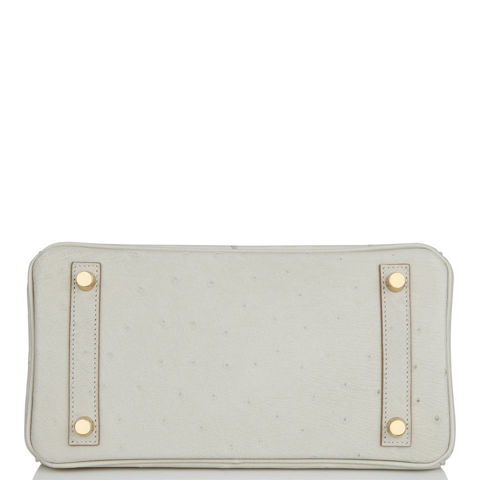 Hermes Birkin 25 Gris Perle Ostrich Gold Hardware