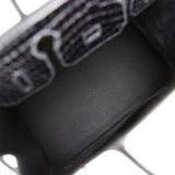 Hermes Birkin 30 Black Shiny Porosus Crocodile Gold Hardware