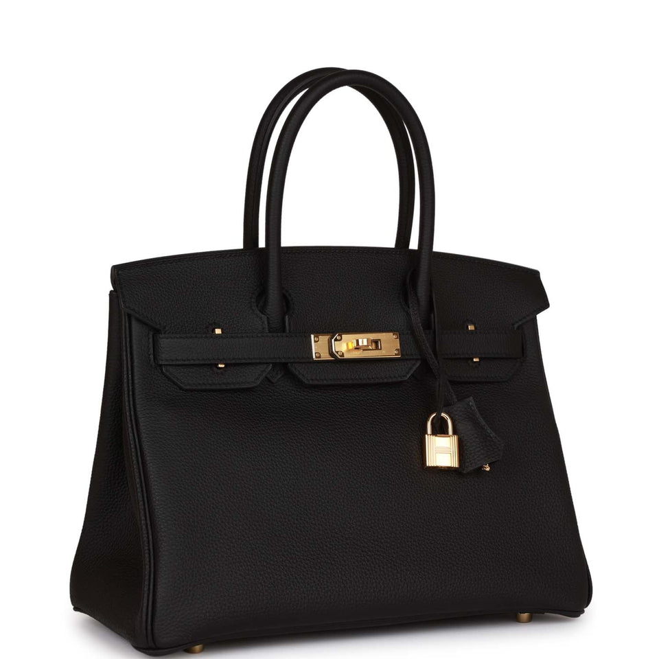 Hermes Birkin 30 Black Togo Gold Hardware
