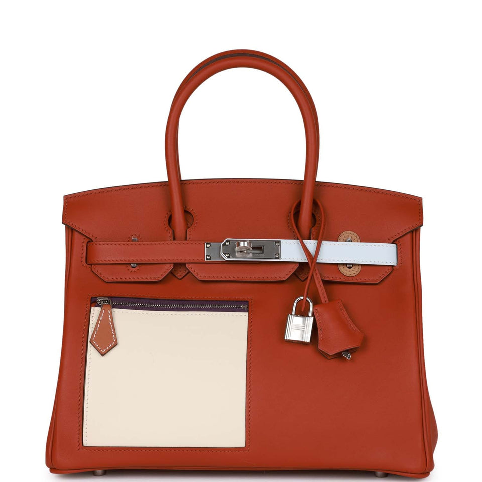 Hermes Colormatic Birkin 30 Cuivre, Nata and Bleu Brume Swift Palladium Hardware