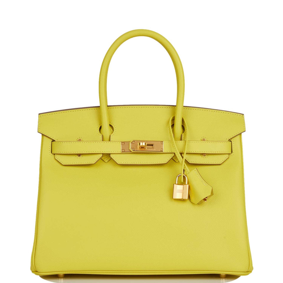 Hermes Birkin 30 Lime Epsom Gold Hardware