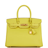 Hermes Birkin 30 Lime Epsom Gold Hardware