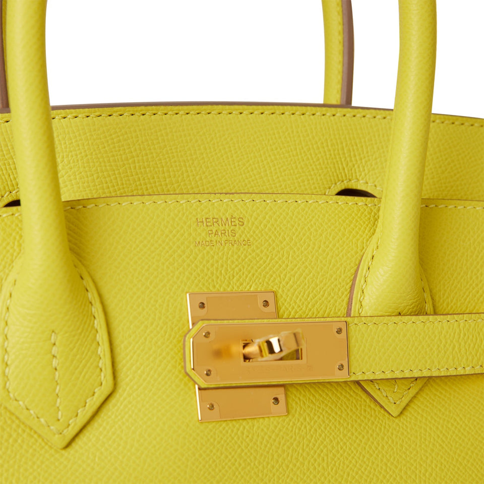 Hermes Birkin 30 Lime Epsom Gold Hardware