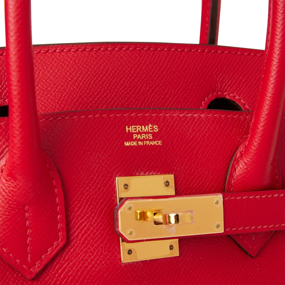 Hermes Birkin 30 Rouge Casaque Epsom Gold Hardware Deposit 2 MT