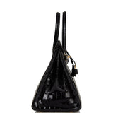 Hermes Birkin 30 Black Shiny Niloticus Crocodile Gold Hardware